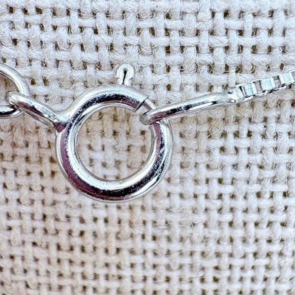 VTG Sterling Silver 925 Horse Pendant Box Link Chain Necklace Size 18" Length - Picture 12 of 14